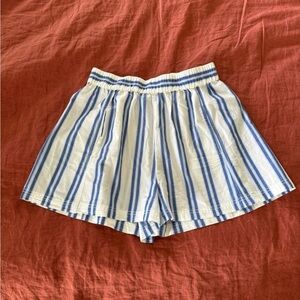 Free People Blue and White Striped Shorts
